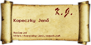 Kopeczky Jenő névjegykártya