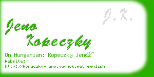 jeno kopeczky business card